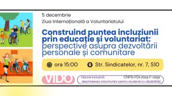 banner - Construind puntea incluziunii prin educație și voluntariat: perspective asupra dezvoltării personale și comunitare