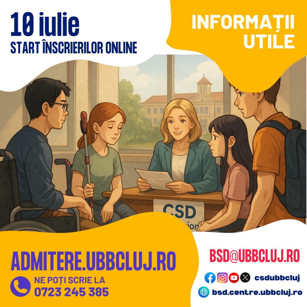 studenti cu dizabilitati consultandu-se cu echipa CSD