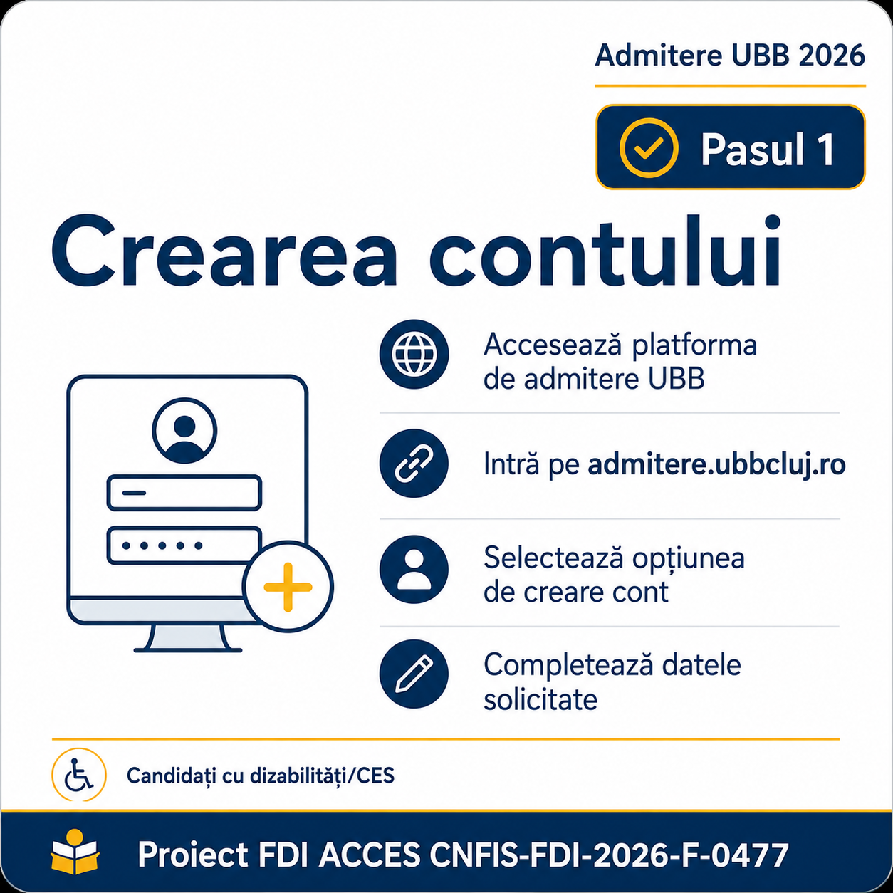 14 pasi pentru a crea si valida inscreirea la UBB