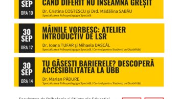 Induction Week la UBB, 29-30 septembrie. Trei ateliere despre neurodiversitate, Limba Semnelor Române și accesibilitate, deschise tuturor studenților. Intrarea este liberă.
